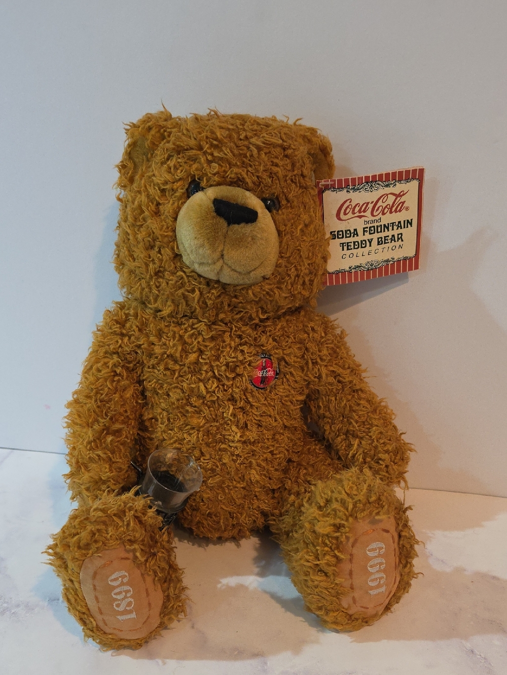 Coca Cola  Soda Fountain Teddy Bear Collection Brown Teddy Bear Plush